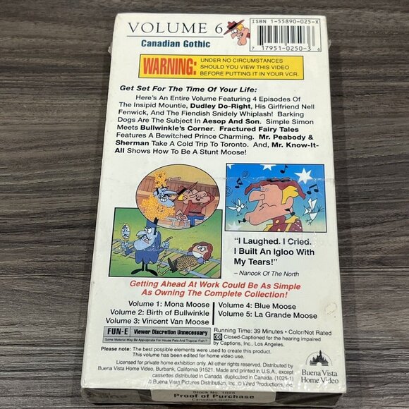 Vintage Sealed VHS The Adventures Of Rocky And Bullwinkle Vol 6 Canadian Gothic - Picture 8 of 15